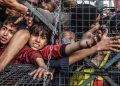 Civilians there are said to be suffering from famine and malnutrition, with many children dying of starvation due to the Israeli military blockade