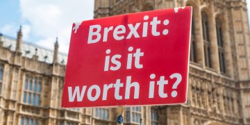 Placard asking if Brexit is worth it