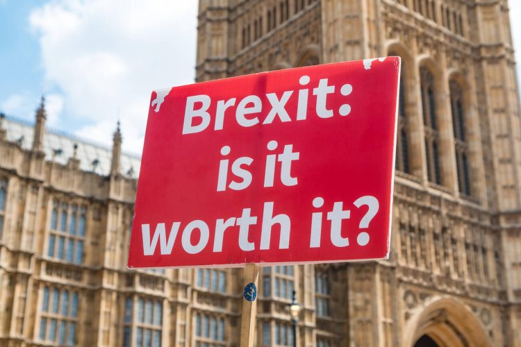 Placard asking if Brexit is worth it