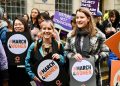 March4Women. International Women's Day for Gender Equality and Climate Justice, Whitehall Place, London. UK