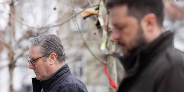 KYIV, UKRAINE - 16 January 2025 - UK Prime Minister Keir Starmer meets with Volodymyr Zelenskyy President of Ukraine during a visit to Kyiv, Ukraine